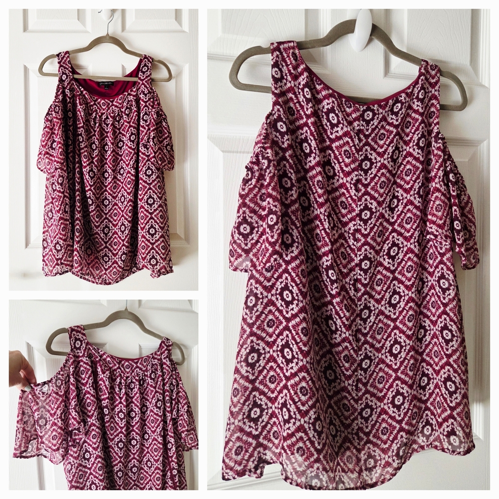 Burgundy Cold Shoulder Blouse